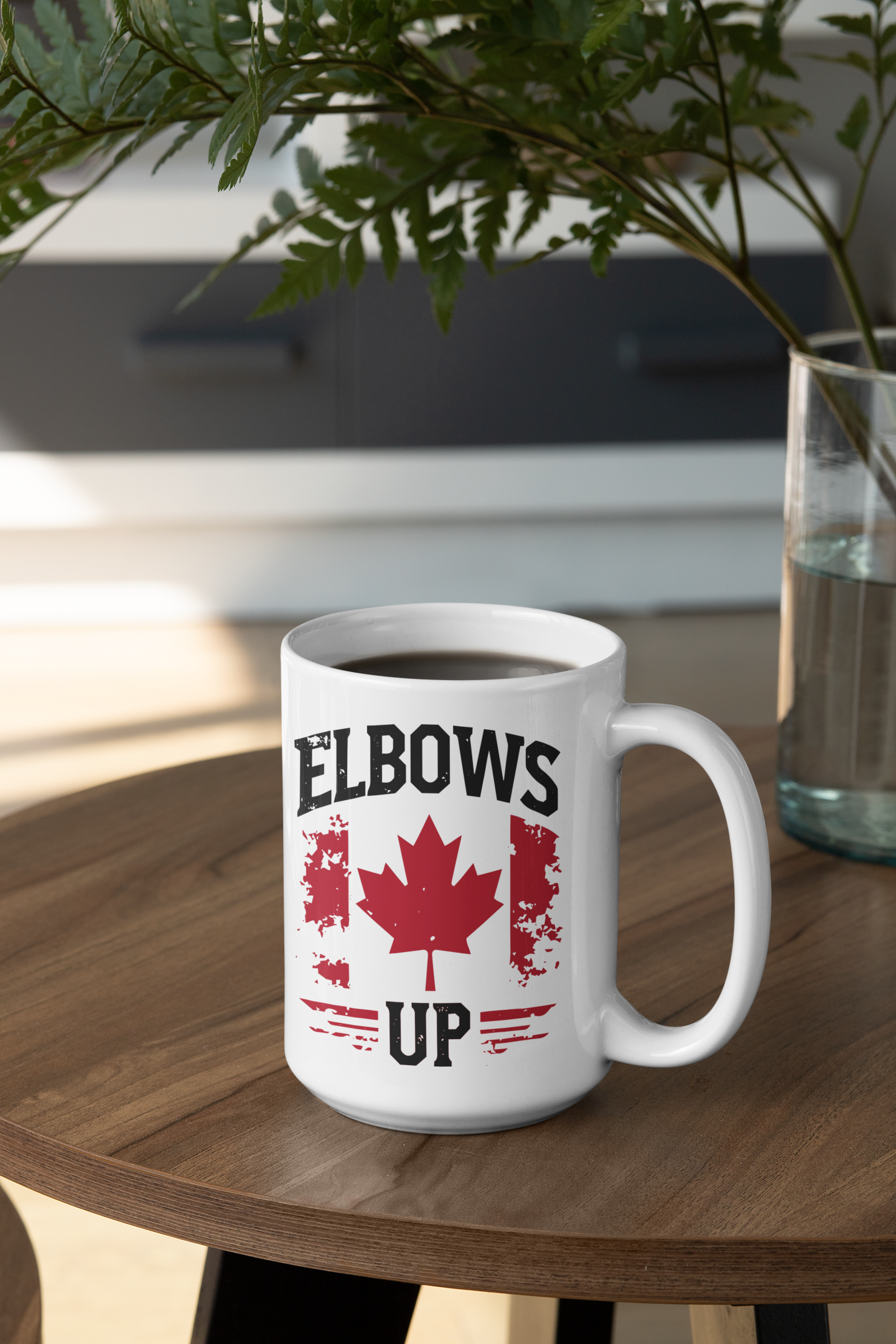 Elbows Up Mug With Distressed Graphic
