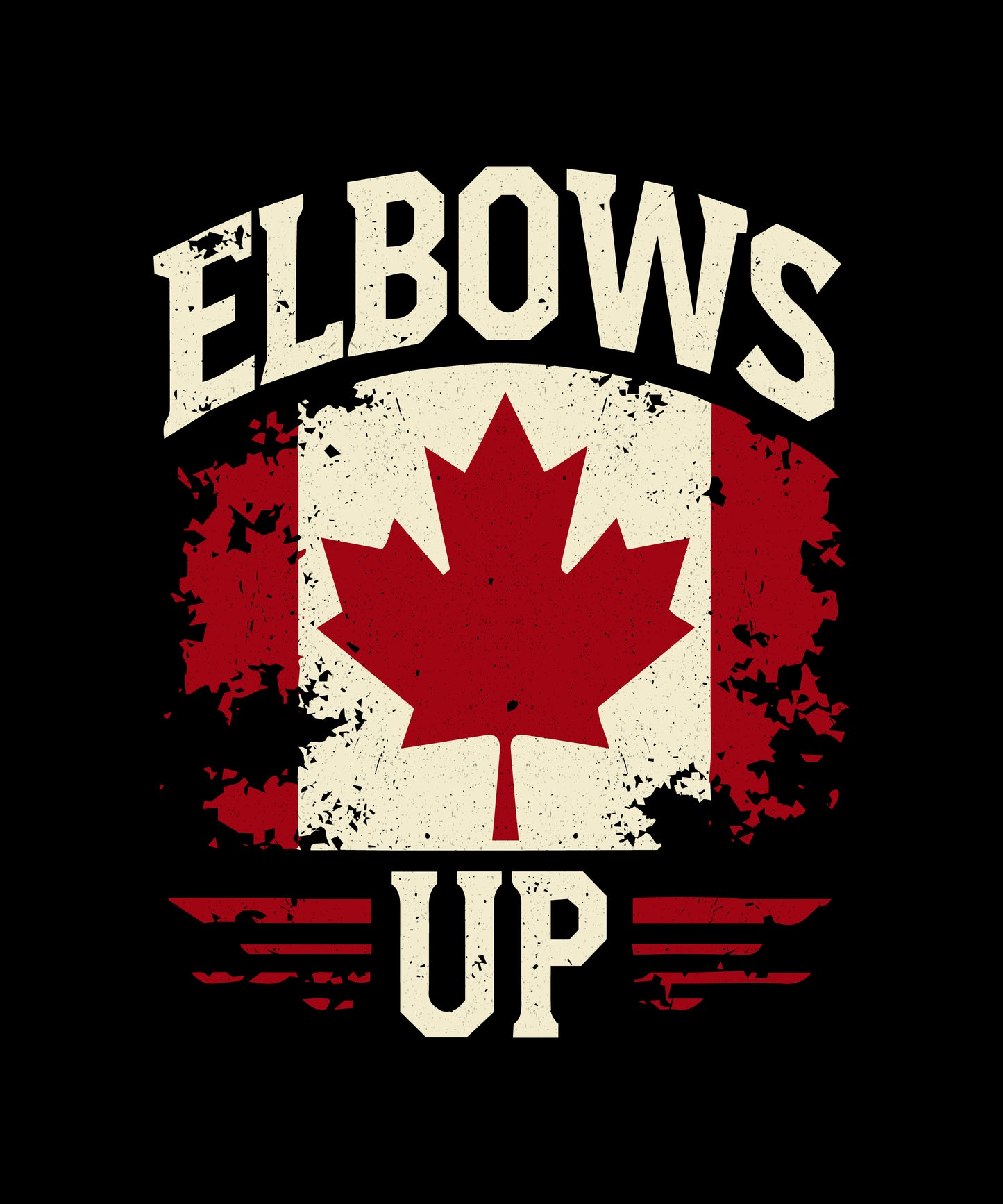 Elbows Up Red And White Hoodie