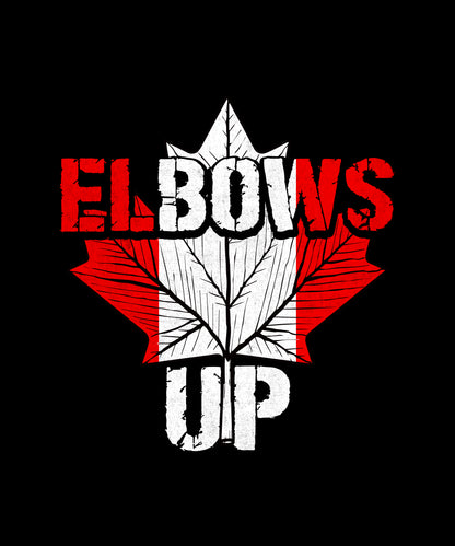 Elbows Up Red And White Maple Leaf