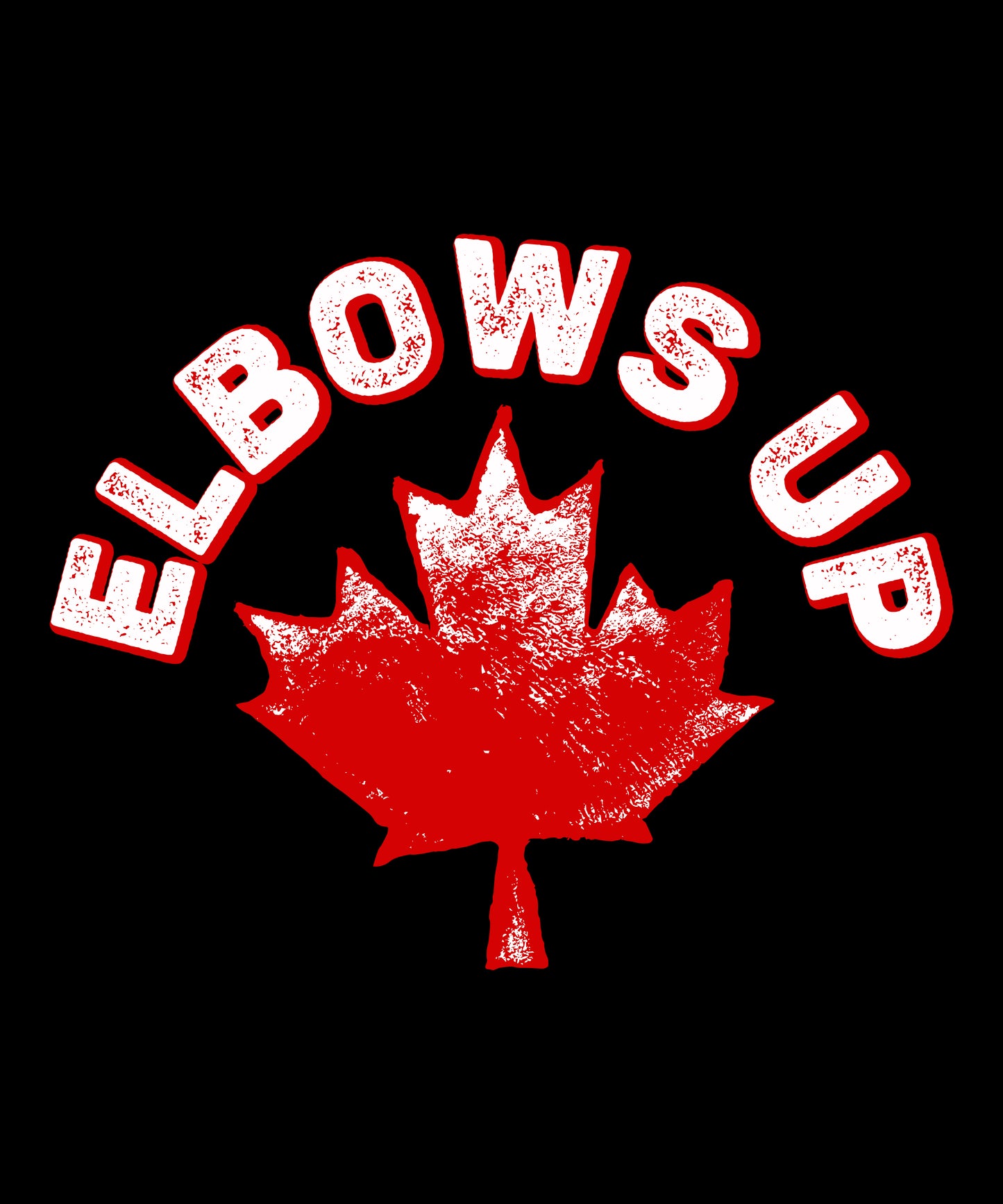 Elbows Up Curved Canadian Maple Leaf